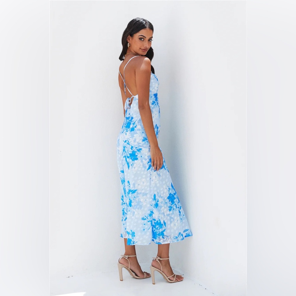 NWT Hello Molly Into Spring MIDI Dress Blue. Cowl neck size US2 AU6 XS/Small - Picture 6 of 9